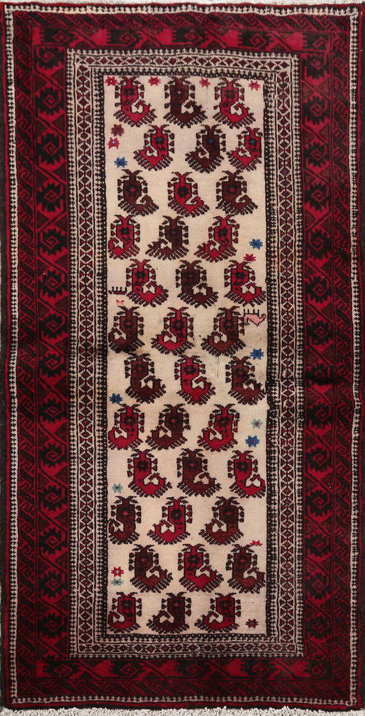 Paisley Balouch Afghan Area Rug 3x6