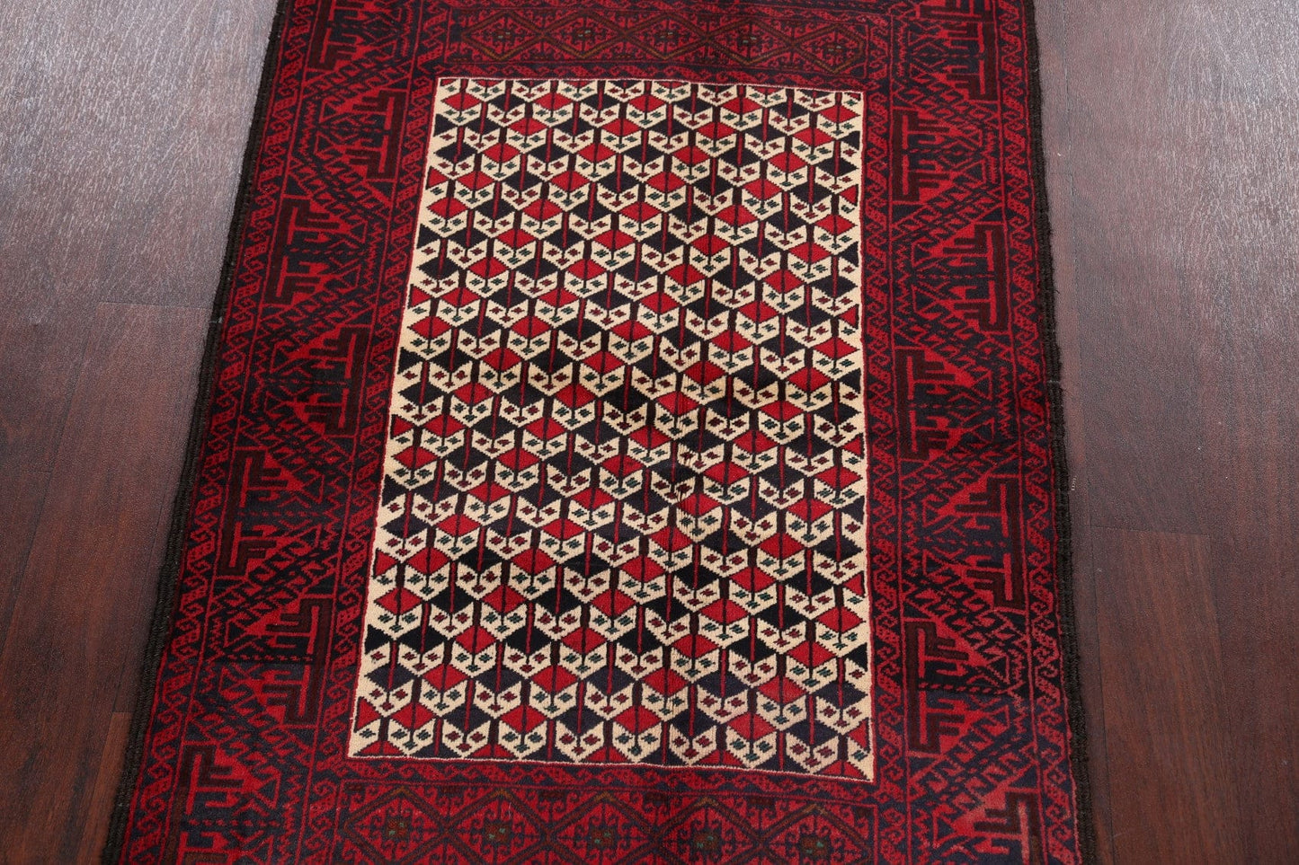 Geometric Balouch Afghan Area Rug 3x5