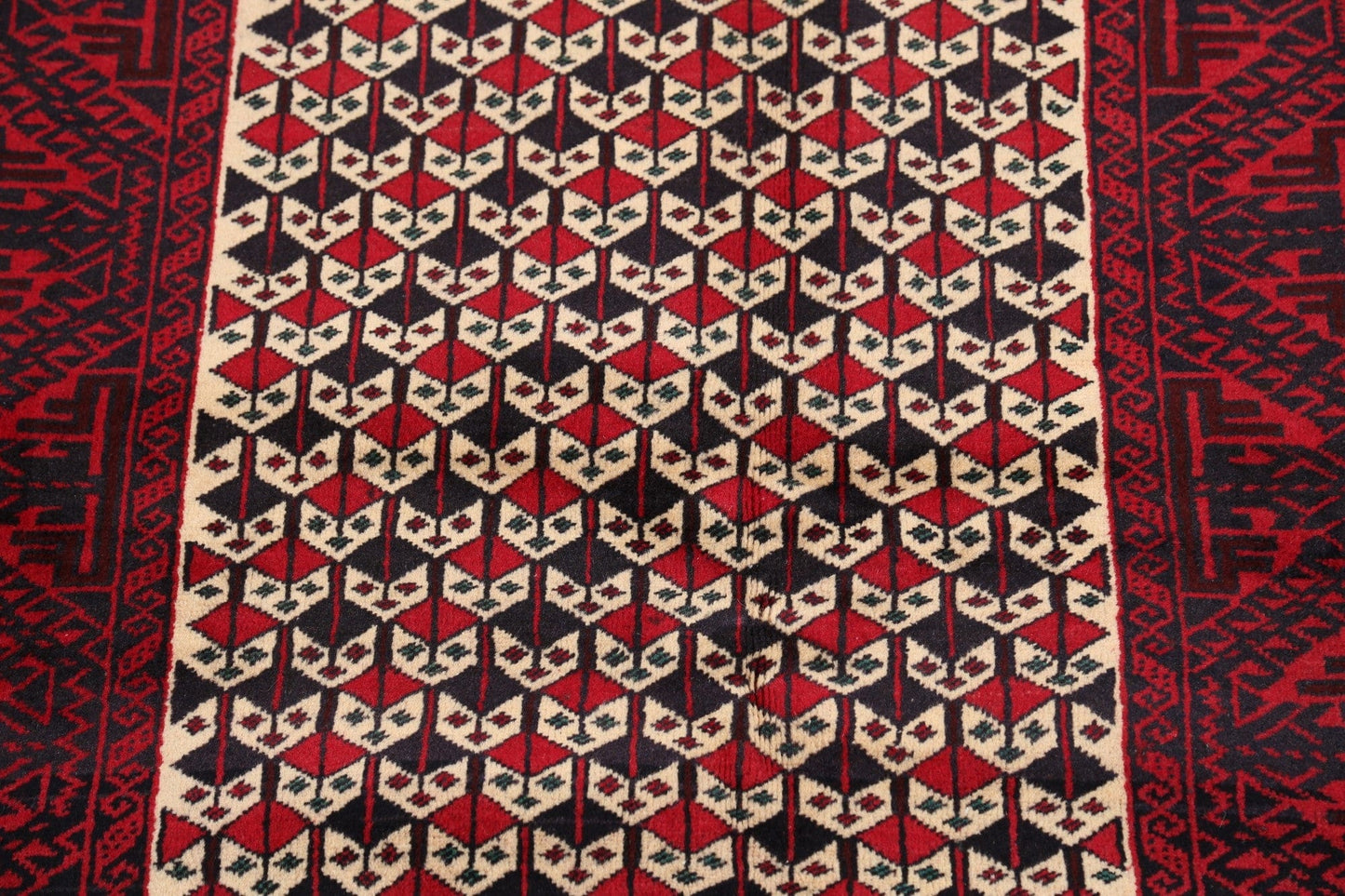 Geometric Balouch Afghan Area Rug 3x5