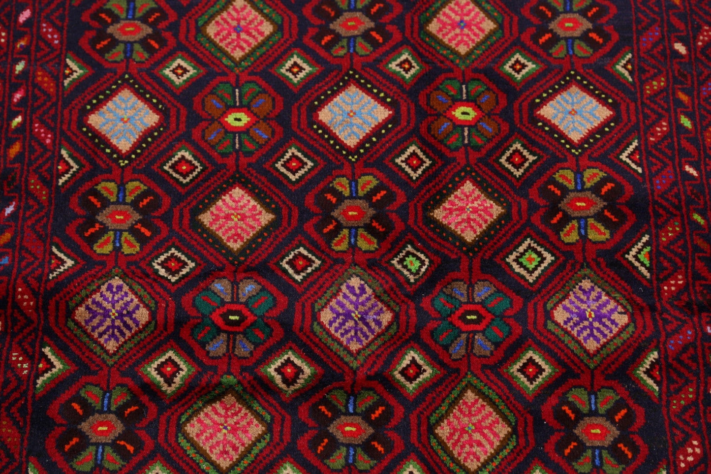 Geometric Balouch Afghan Area Rug 3x6