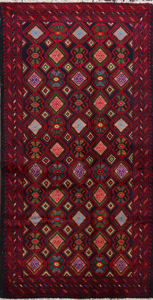 Geometric Balouch Afghan Area Rug 3x6