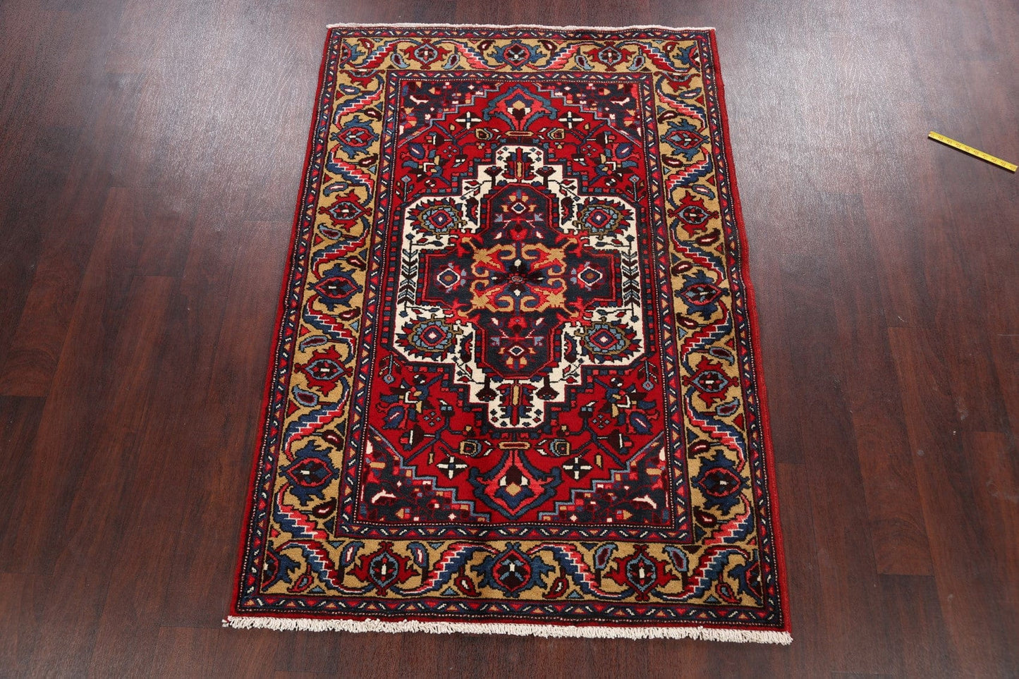 Geometric Heriz Persian Area Rug 4x6