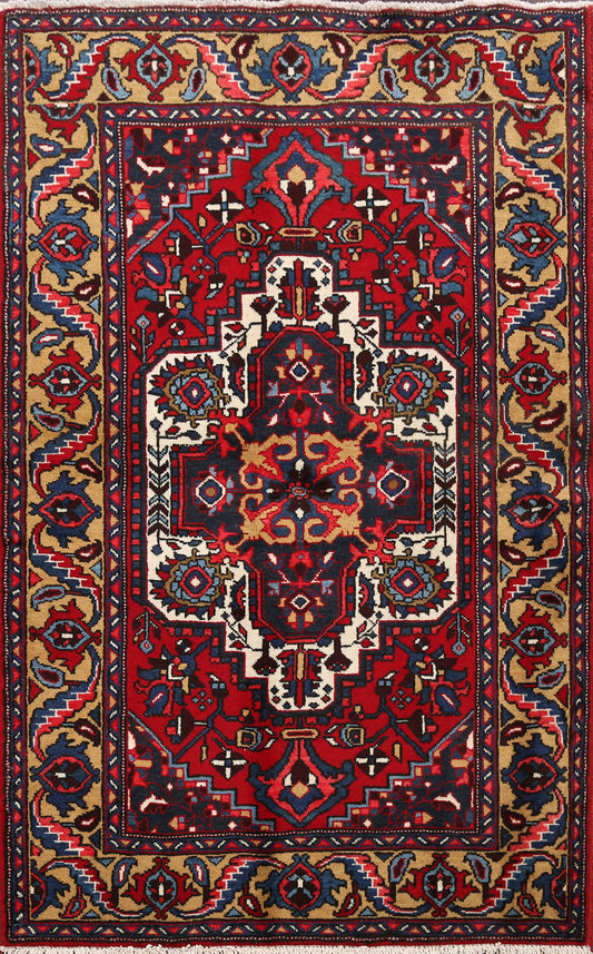 Geometric Heriz Persian Area Rug 4x6