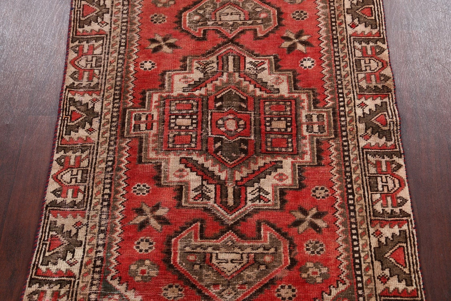 Antique Geometric Hamedan Persian Area Rug 4x6