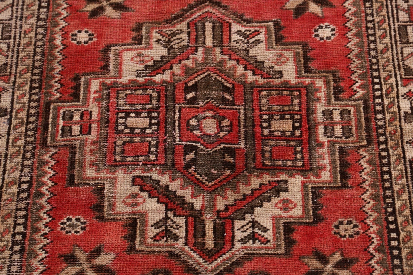 Antique Geometric Hamedan Persian Area Rug 4x6