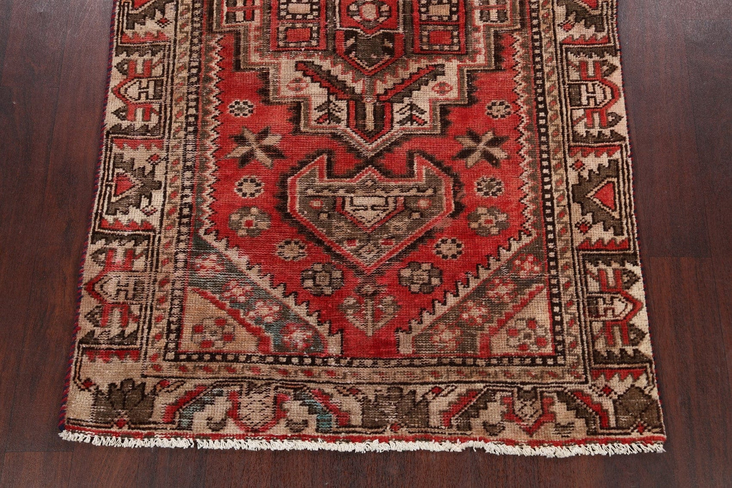 Antique Geometric Hamedan Persian Area Rug 4x6