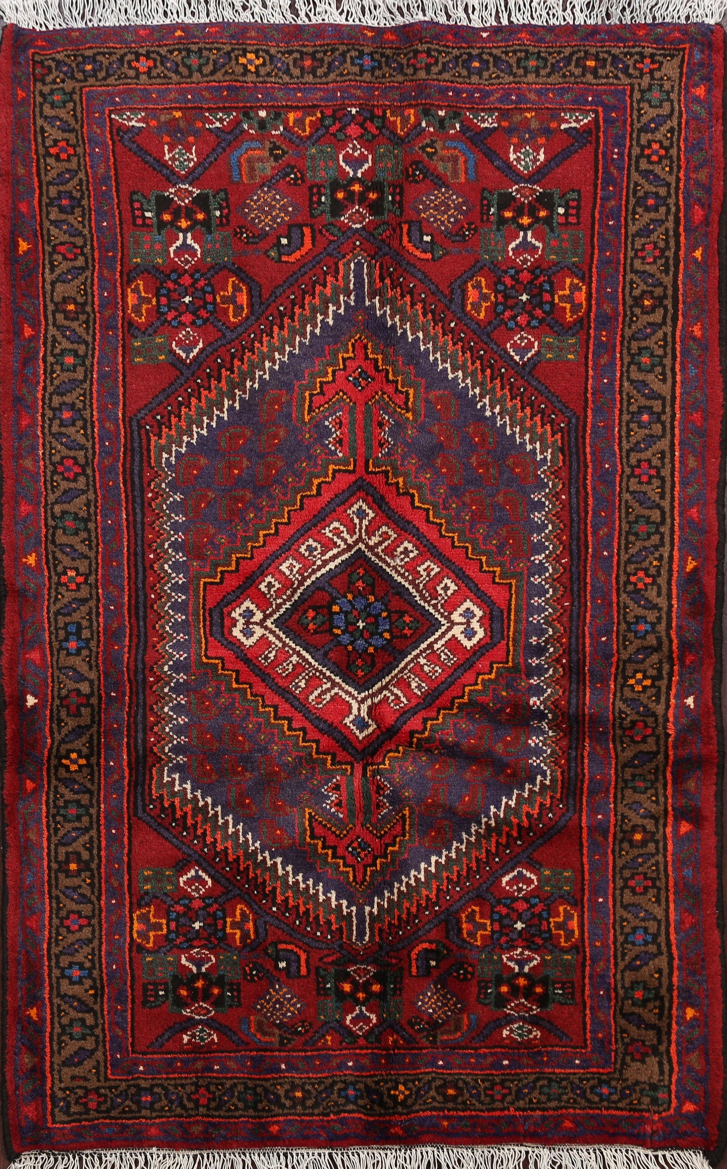 Tribal Hamedan Persian Area Rug 3x5