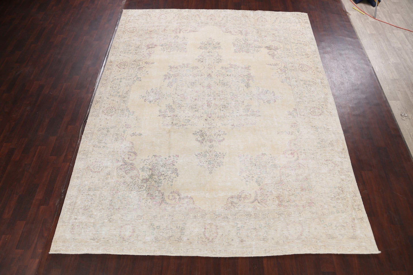 Antique Muted Distressed Kerman Persian Area Rug 10x13