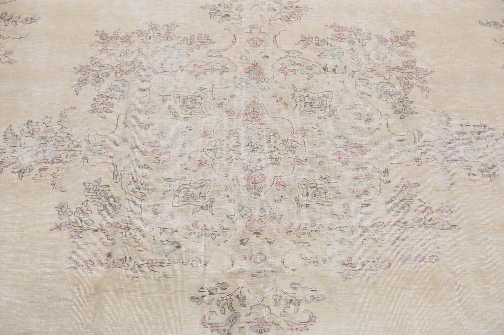 Antique Muted Distressed Kerman Persian Area Rug 10x13