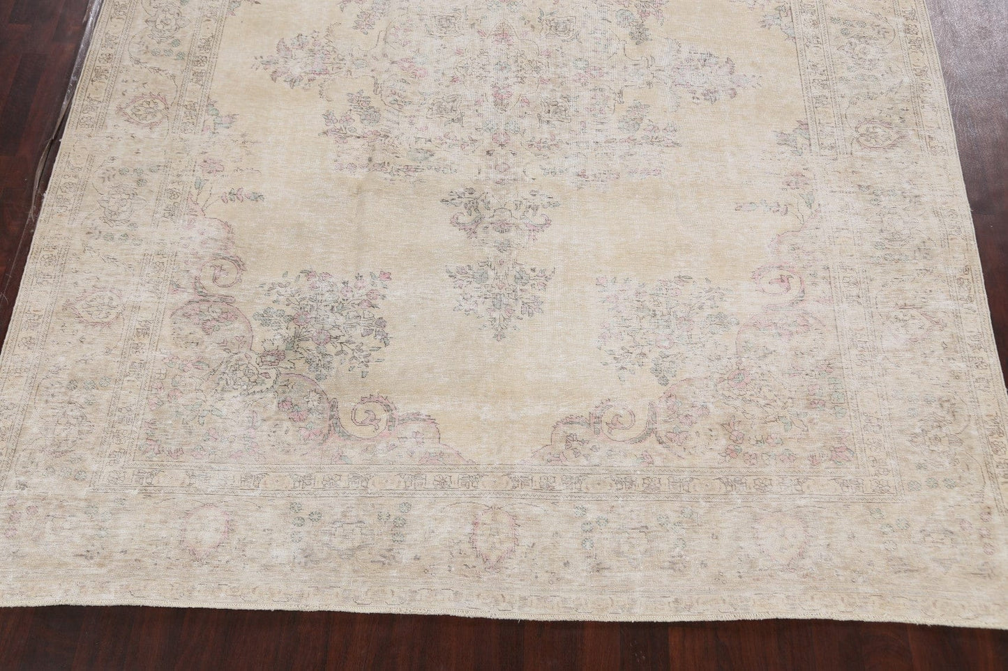 Antique Muted Distressed Kerman Persian Area Rug 10x13