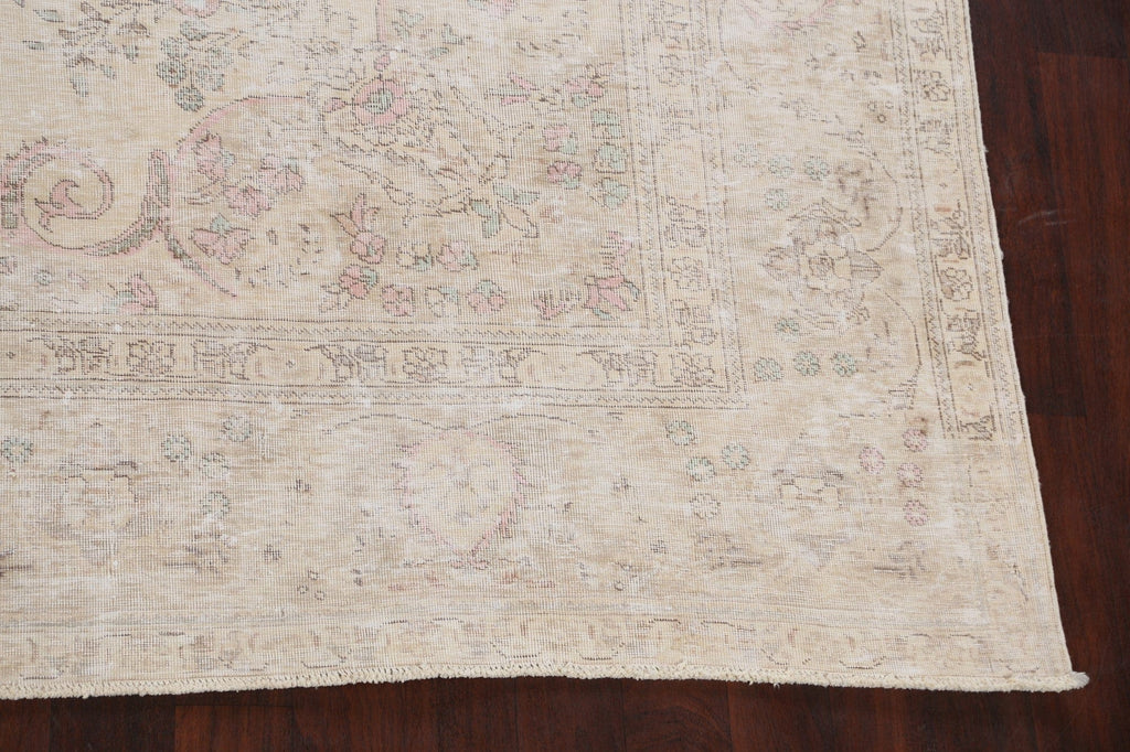 Antique Muted Distressed Kerman Persian Area Rug 10x13