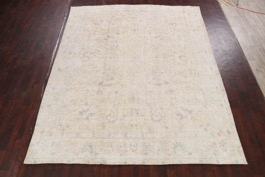 Muted Distressed Tabriz Persian Area Rug 10x12