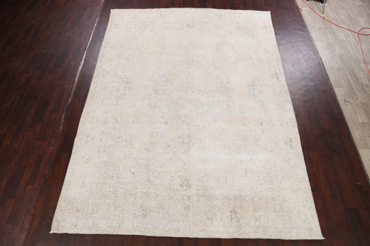 Muted Distressed Tabriz Persian Area Rug 9x13