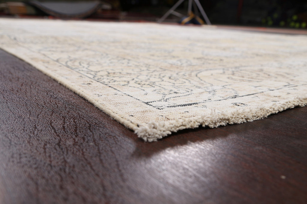 Muted Distressed Tabriz Persian Area Rug 9x13