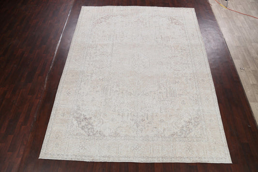 Muted Distressed Tabriz Persian Area Rug 10x12