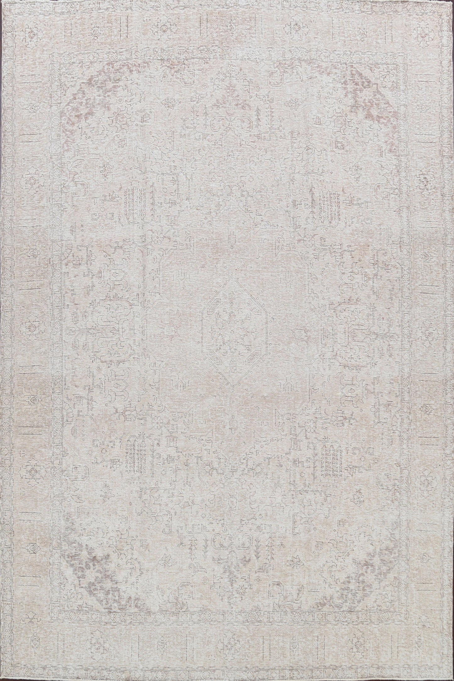 Muted Distressed Tabriz Persian Area Rug 10x12