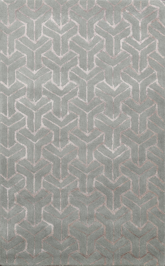 Modern Trellis Oriental Area Rug 4x6