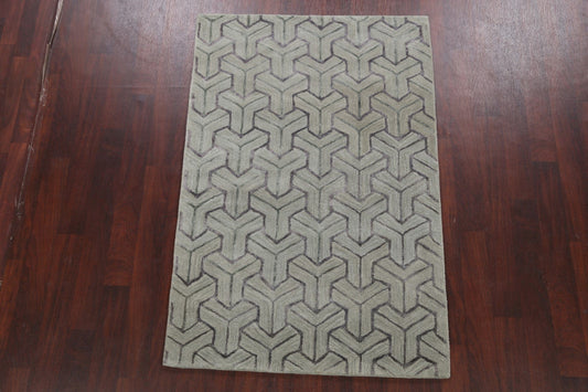 Modern Trellis Oriental Area Rug 4x6