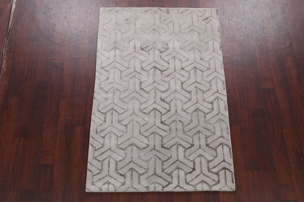 Modern Trellis Oriental Area Rug 4x6