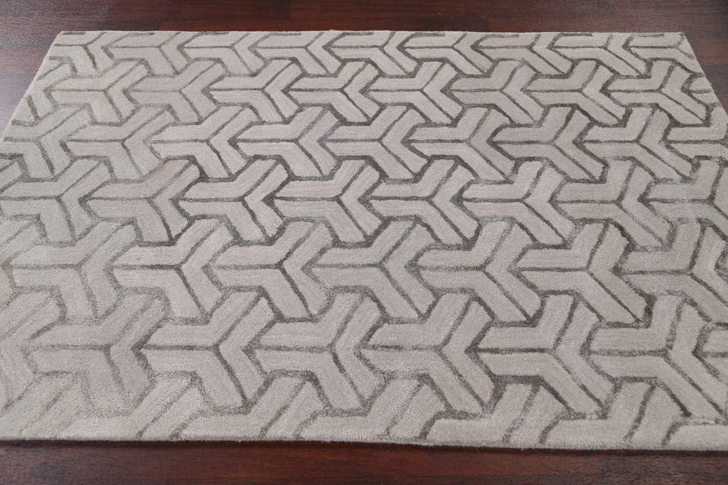 Modern Trellis Oriental Area Rug 4x6