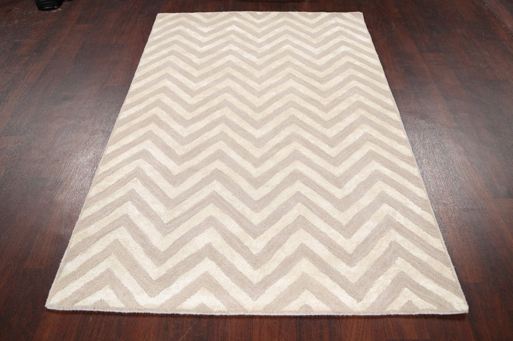 Modern Trellis Oriental Area Rug 4x6