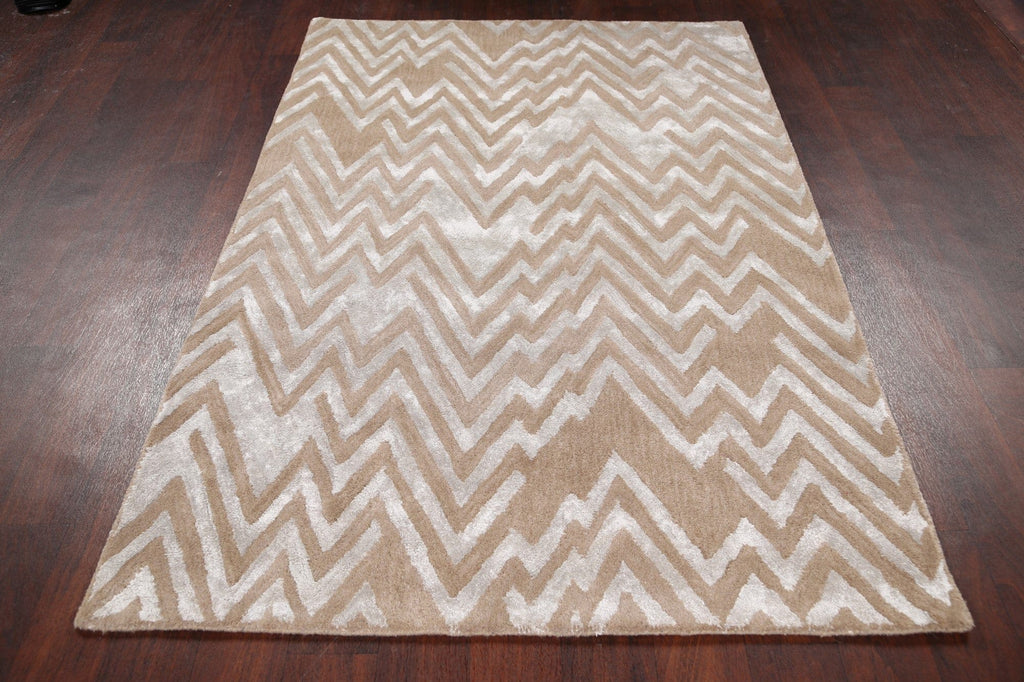 Modern Trellis Oriental Area Rug 4x6