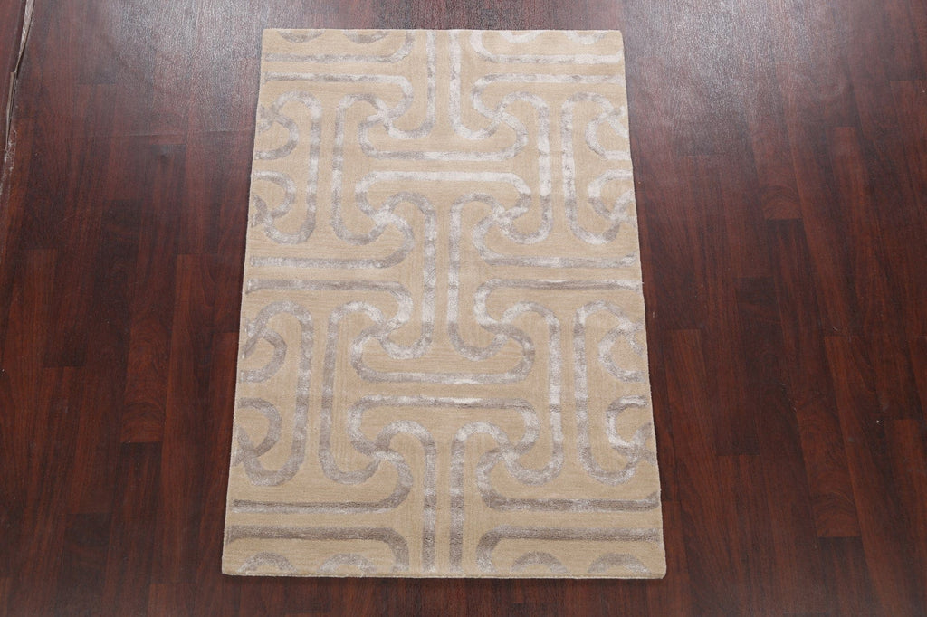 Modern Trellis Oriental Area Rug 4x6