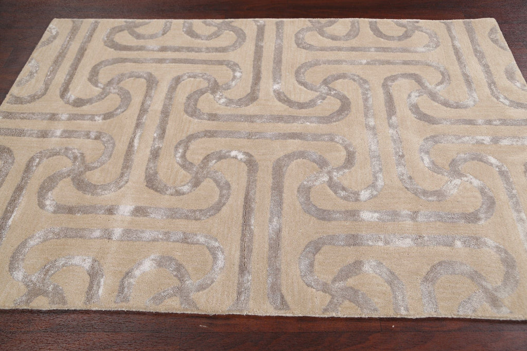 Modern Trellis Oriental Area Rug 4x6