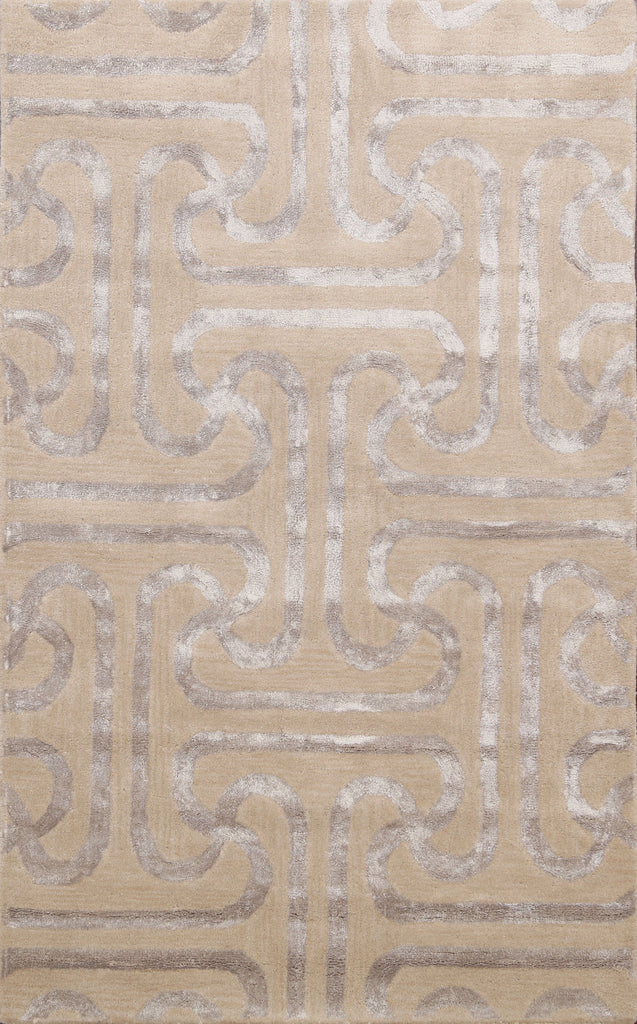 Modern Trellis Oriental Area Rug 4x6