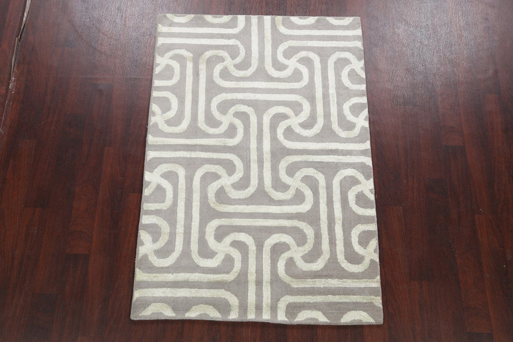 Modern Trellis Oriental Area Rug 4x6