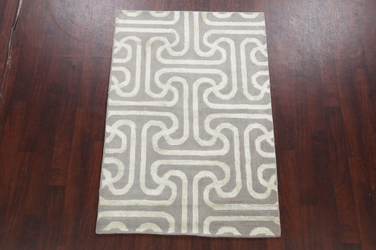 Modern Trellis Oriental Area Rug 4x6