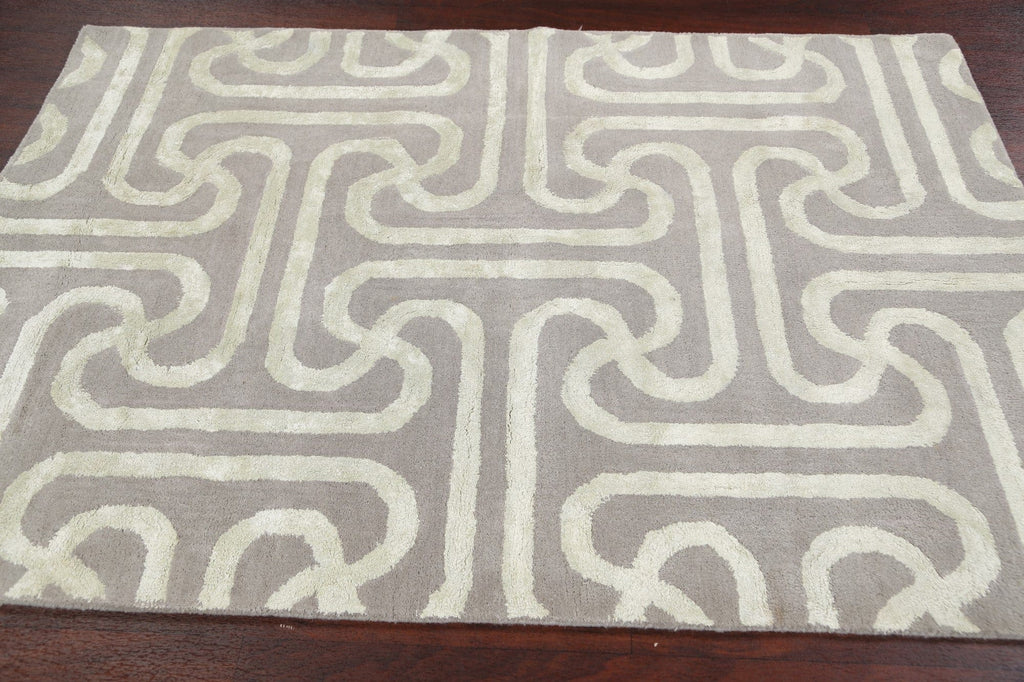 Modern Trellis Oriental Area Rug 4x6