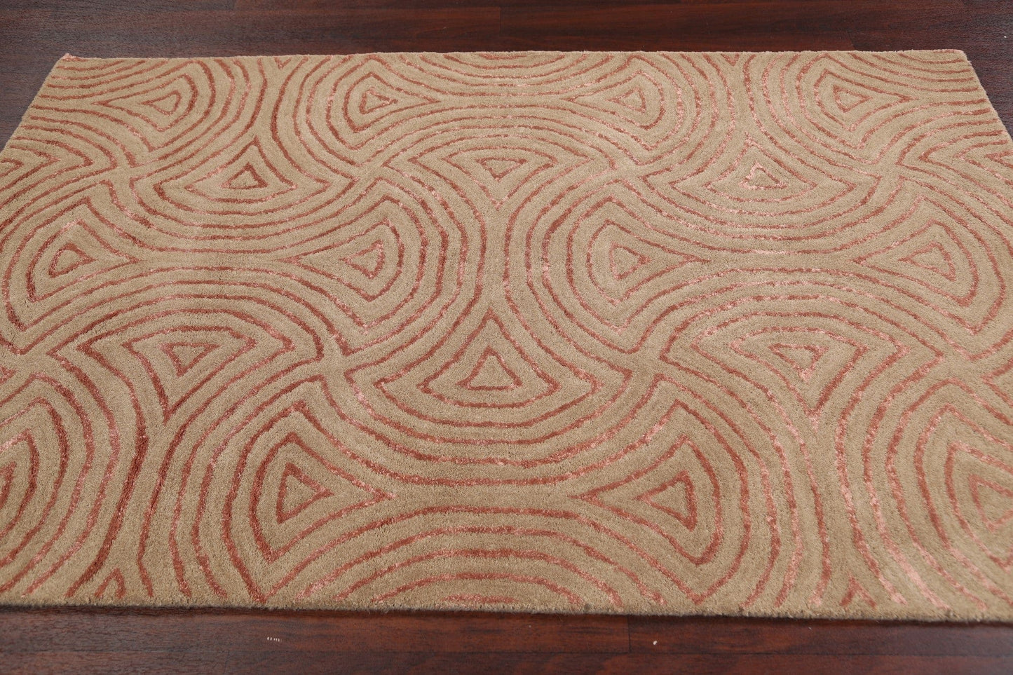 Modern Trellis Oriental Area Rug 4x6