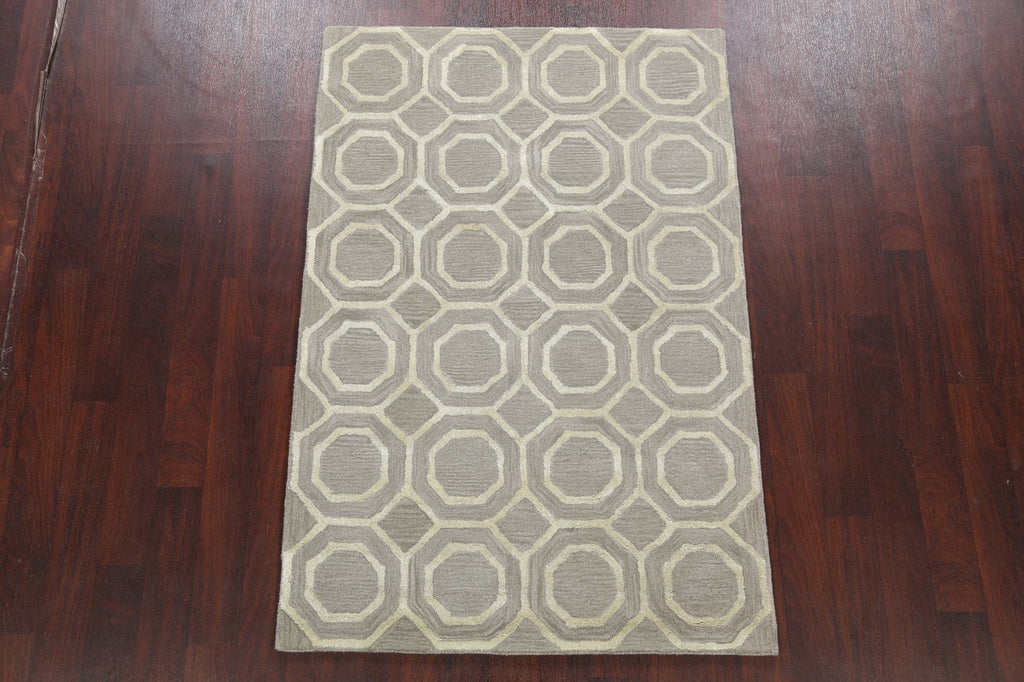 Modern Trellis Oriental Area Rug 4x6