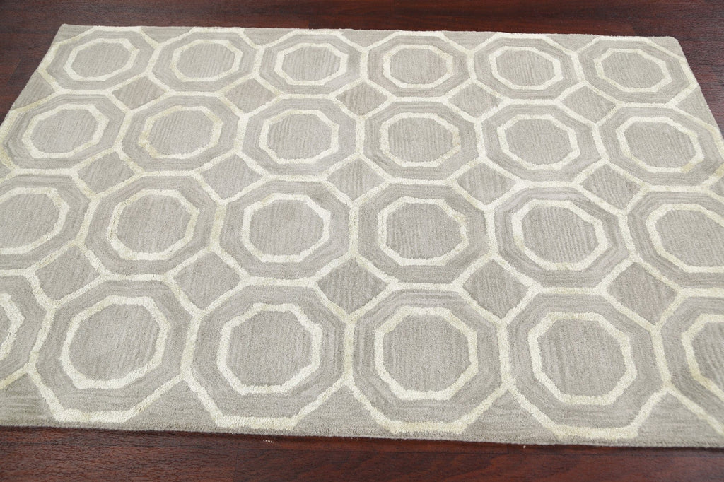 Modern Trellis Oriental Area Rug 4x6