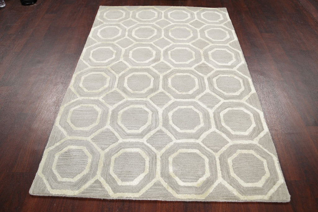 Modern Trellis Oriental Area Rug 4x6