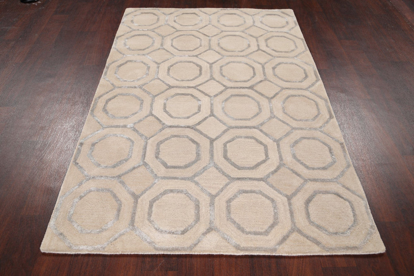 Modern Trellis Oriental Area Rug 4x6