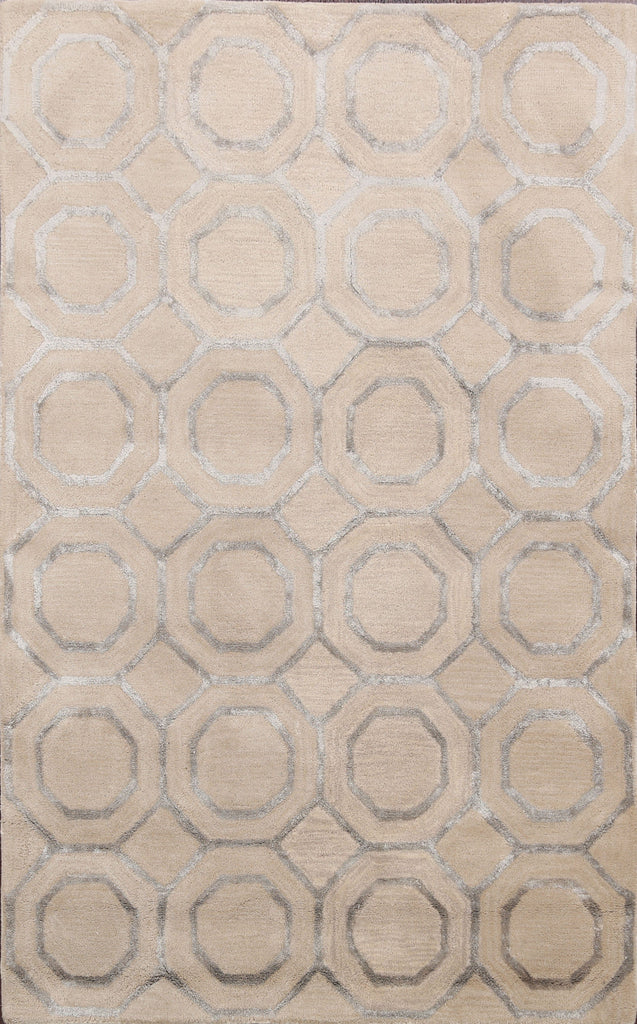 Modern Trellis Oriental Area Rug 4x6