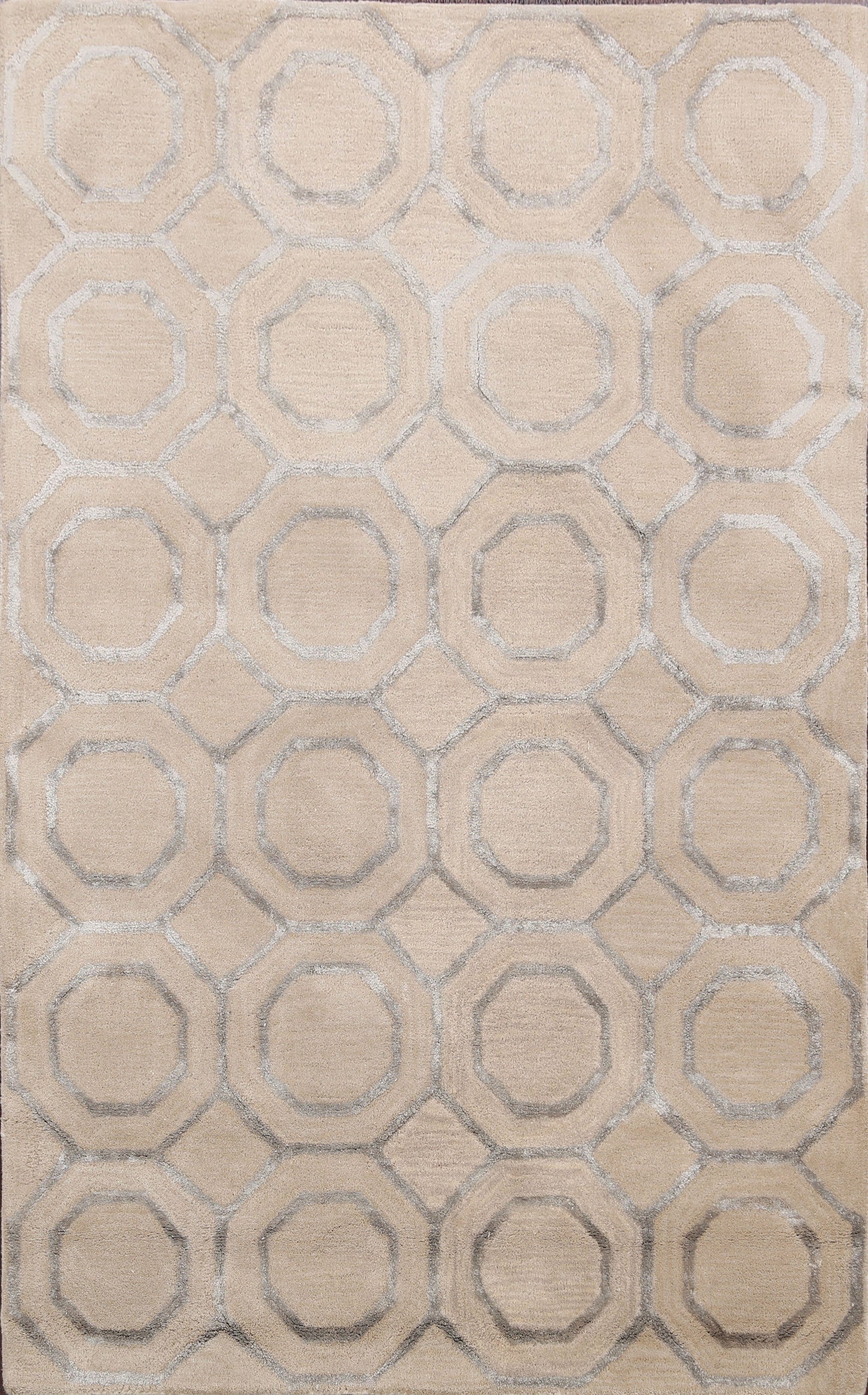 Modern Trellis Oriental Area Rug 4x6