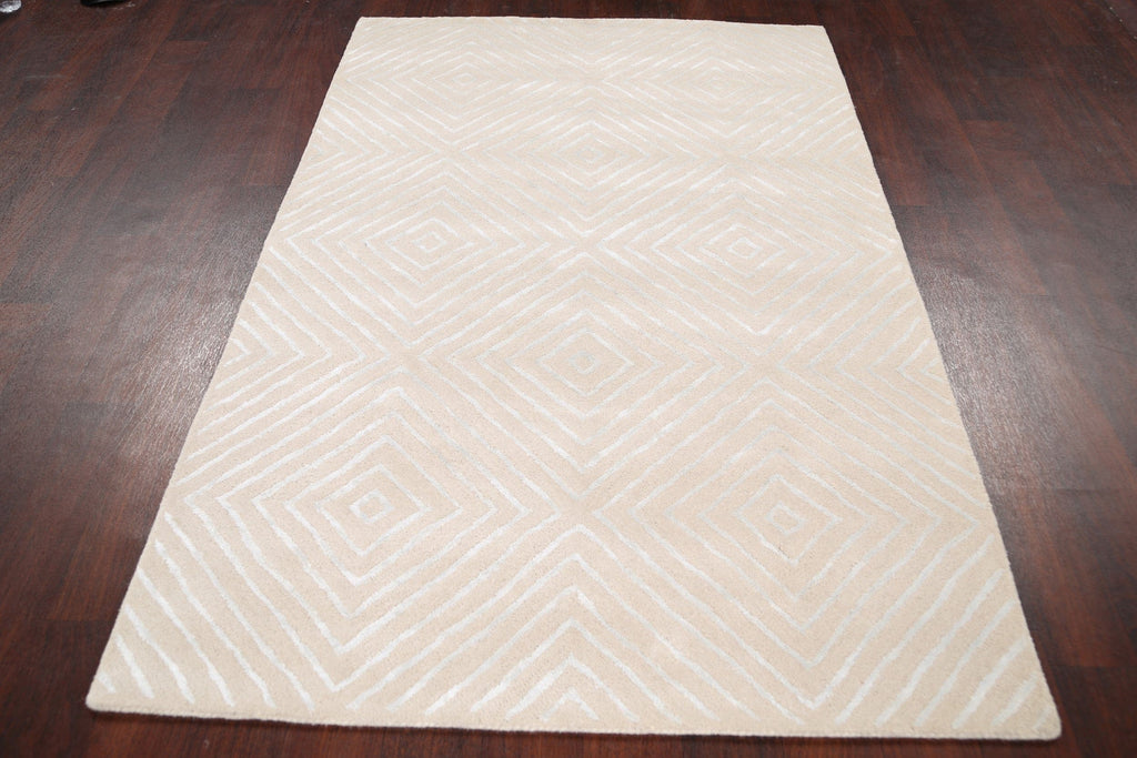 Modern Trellis Oriental Area Rug 4x6