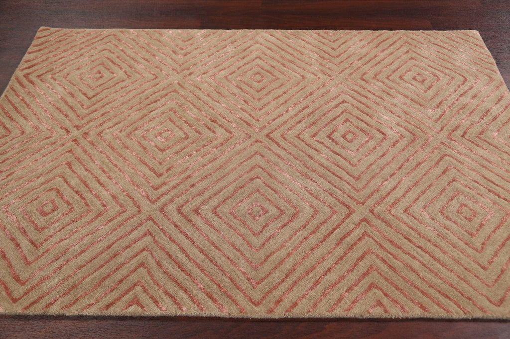 Modern Trellis Oriental Area Rug 4x6