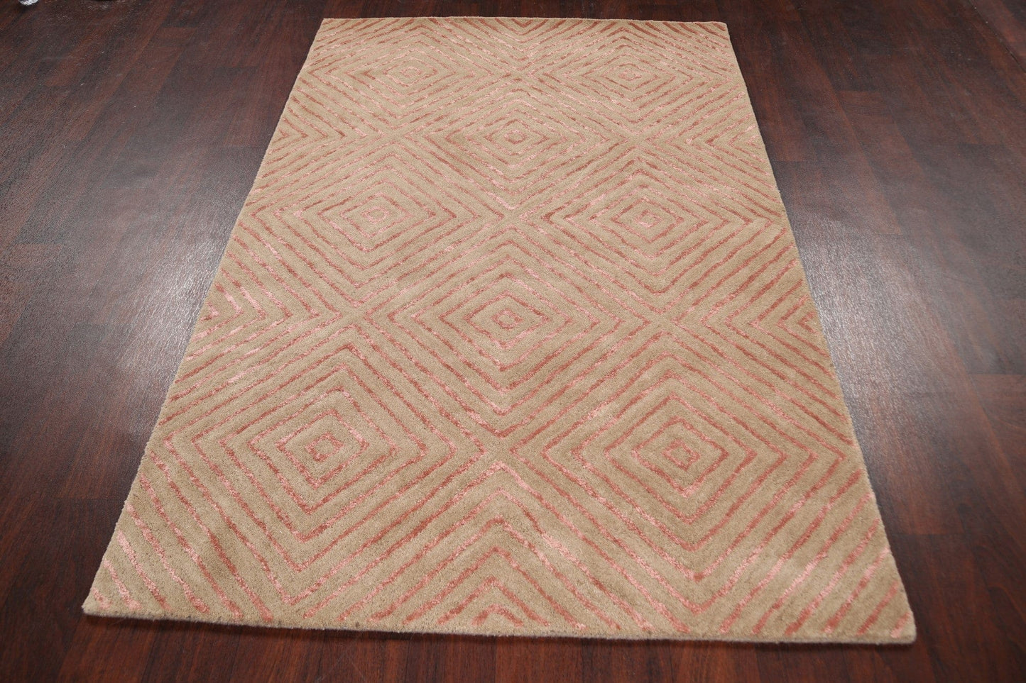 Modern Trellis Oriental Area Rug 4x6