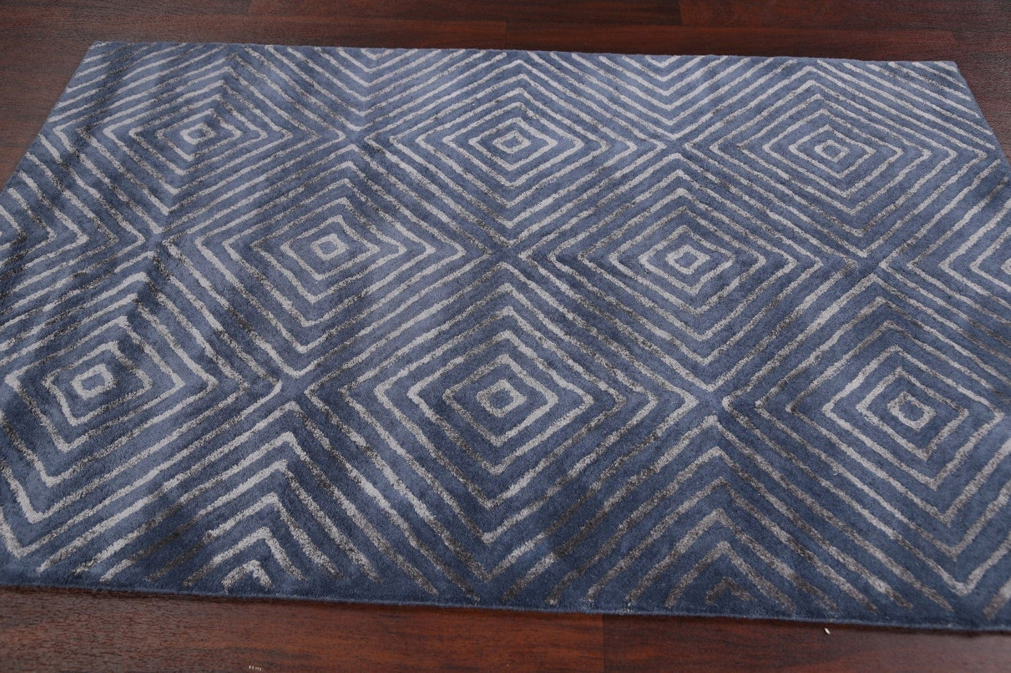 Modern Trellis Oriental Area Rug 4x6