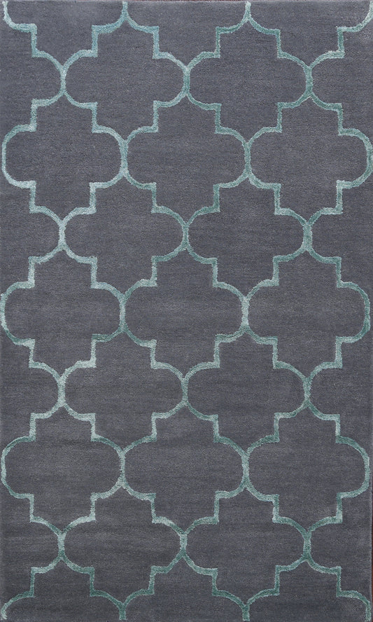 Modern Trellis Oriental Area Rug 4x6