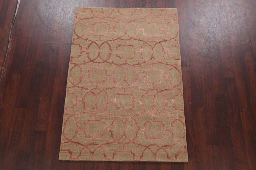 Modern Trellis Oriental Area Rug 4x6