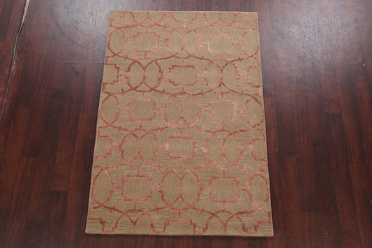 Modern Trellis Oriental Area Rug 4x6