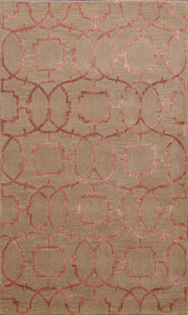 Modern Trellis Oriental Area Rug 4x6