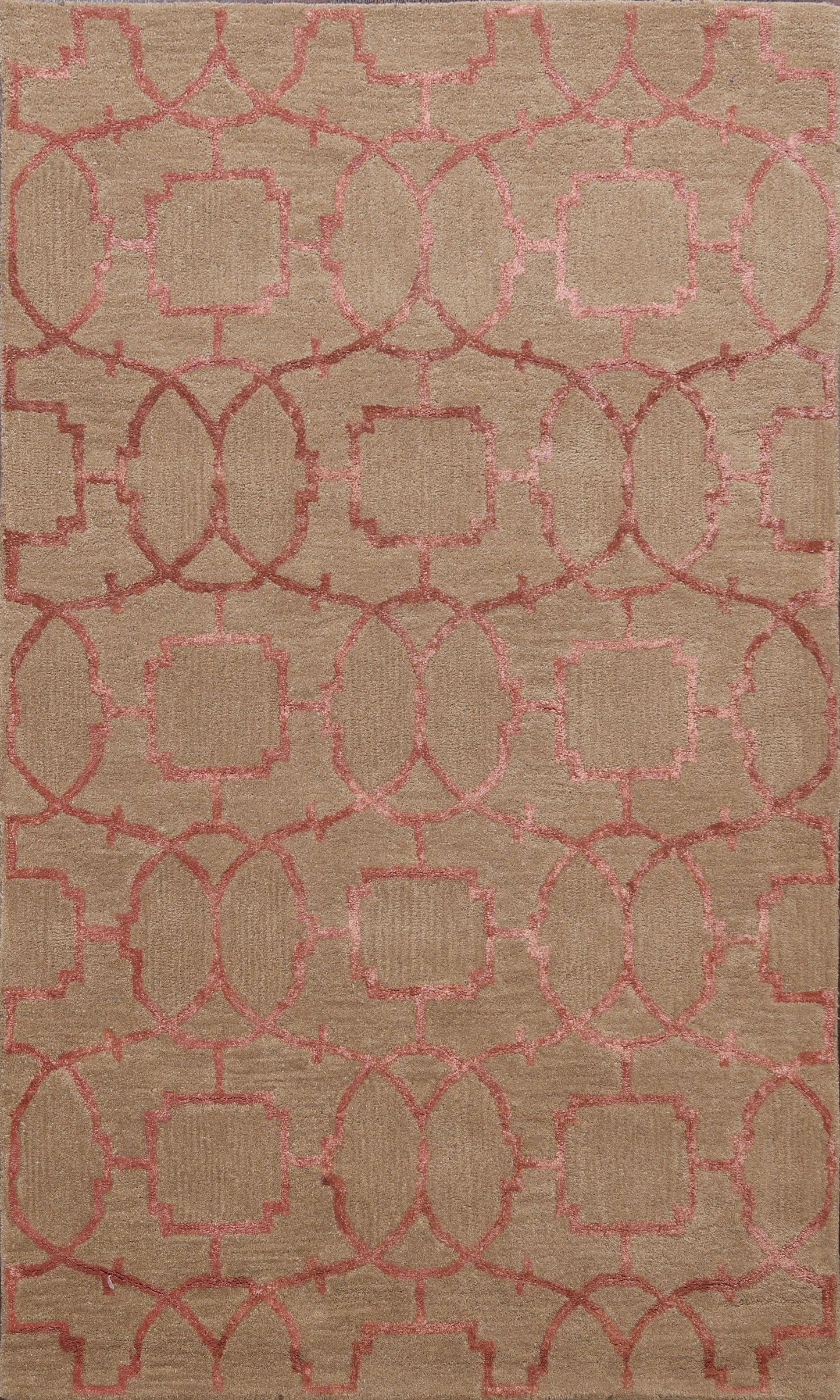 Modern Trellis Oriental Area Rug 4x6