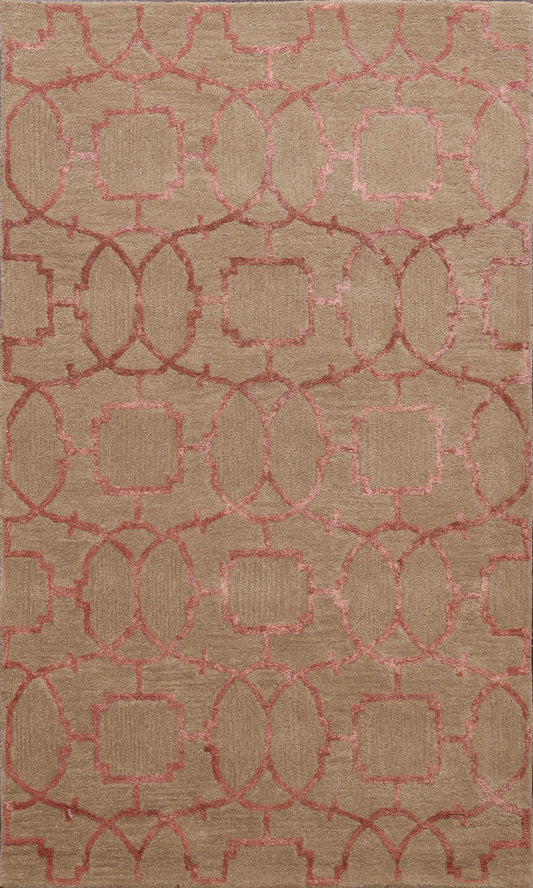 Modern Trellis Oriental Area Rug 4x6