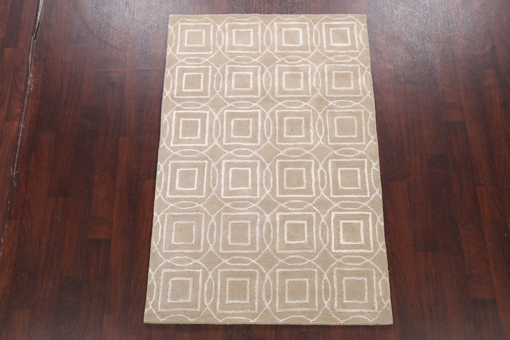 Modern Trellis Oriental Area Rug 4x6